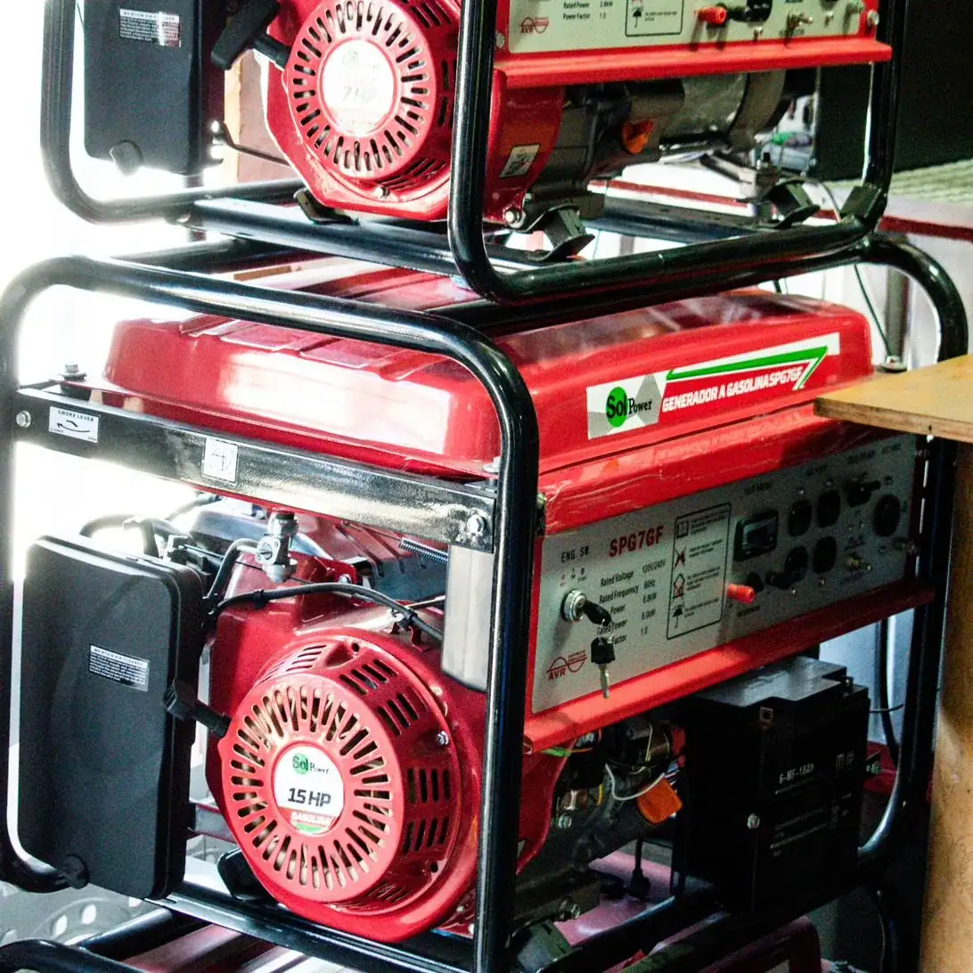Generador eléctrico a gasolina en exhibición